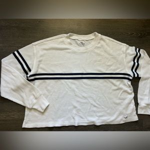 Hollister Long sleeve boyfriend Top - Sz SM - waffle knit shirt